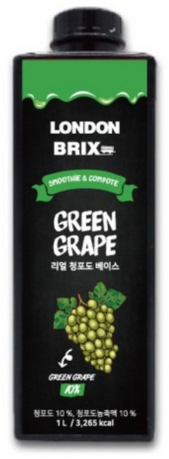 런던브릭스 블랙라벨 리얼 청포도 베이스 농축액, 1L, 4개