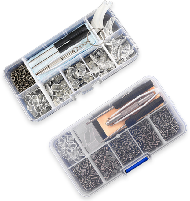 안경나사키트 2pack 안경다리 실리콘 코받침 교체 드라이버 세트 잔대리 휴대용 안경 수리세트