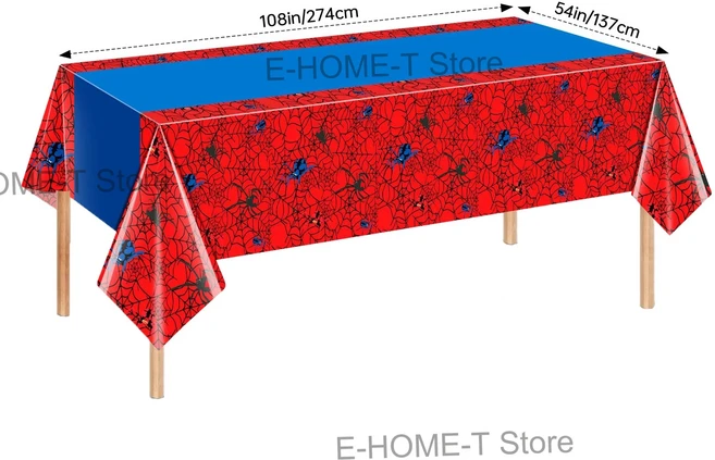 스파이더맨 생일 파티 테이블보 일회용 플라스틱 빨강 히어로 커버 남자아이 장식 용품, 01 274x137cm, 01 1PC
