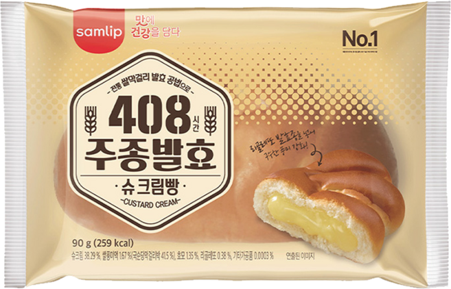 삼립 주종발효 슈크림빵, 90g, 7개