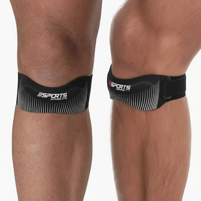 베랄룰 실리콘 슬개골 보호 밴드 운동 헬스 슬개건 남녀공용 무릎보호대, 블랙, 2개