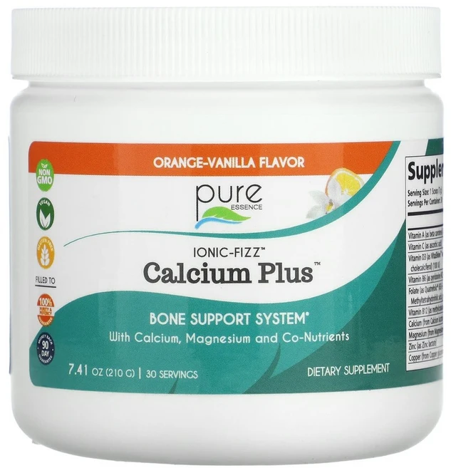 Pure Essence 이온성 피즈 칼슘 플러스 오렌지-바닐라 맛 210g(7.41oz) Essence (퓨어 에센스), 210g, 1개 - 쿠팡