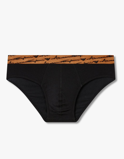 매장정품 EMPORIO ARMANI UNDERWEAR 엠포리오 아르마니 언더웨어 남성 커시브 로고 솔리드 밴딩 브리프 (0815311054) 1710200