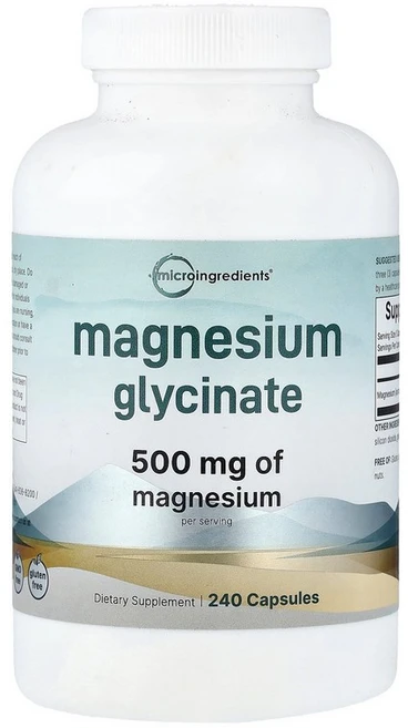 Micro Ingredients 마그네슘글리신산 240캡슐(캡슐당 ), 500 mg x 2개 - 쿠팡