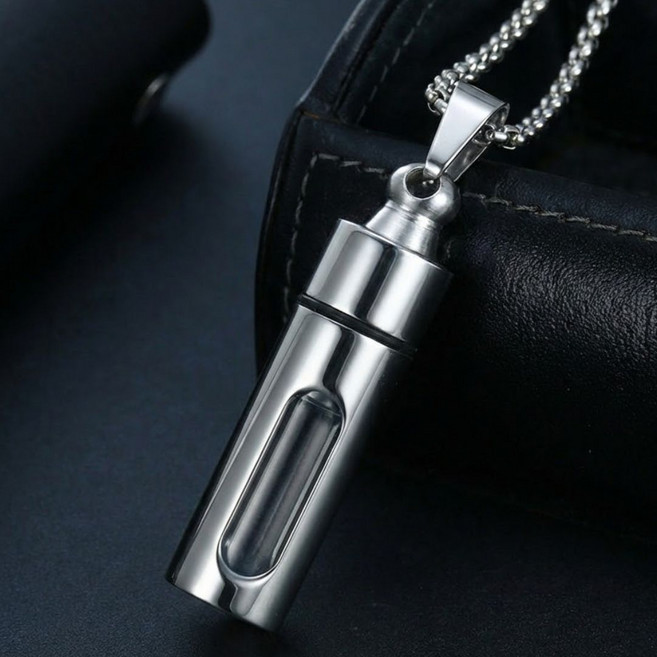 슬러피 비상약 캡슐 목걸이 알약 약통 생명 응급 심장약 케이스 투명