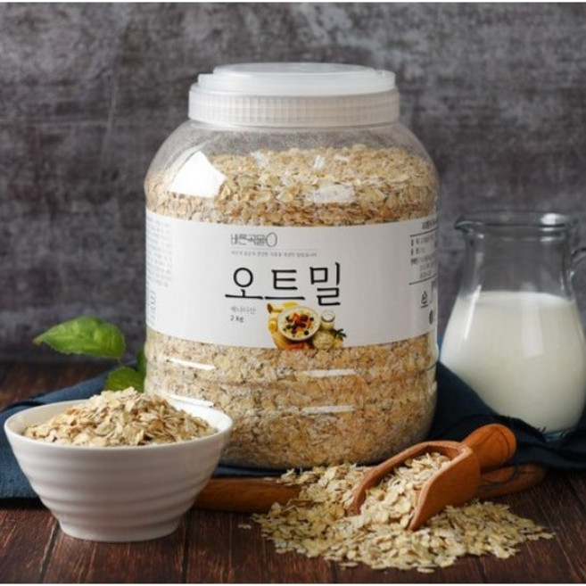 바른곡물 오트밀 PET, 2kg, 1개