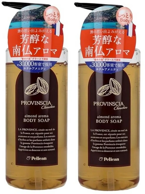 2 개 세트 PROVINSCIA 프로방시아슈슈 바디 소프 500ml×2 아몬드 향 아로마 프레그런스 목욕 컬렉션 펠리컨 비누, 1g - 쿠팡