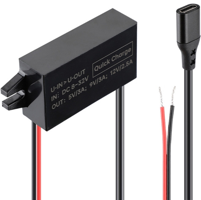 오토바이 자동차 USB 자동차 충전기 전원 변환 모듈 전압 조절기 방수 전원 출력과 호환되는 30W 타입 C 충전기, 그림과 같이, 4NB109490_YJY, 1개