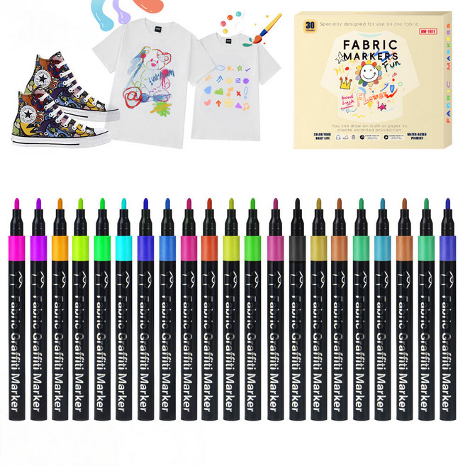 미니플 페브릭 컬러 마카펜, 1세트, 24색