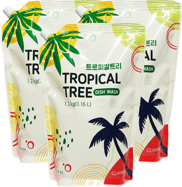 유한양행 아름다운 주방세제 트로피칼 트리 1.2kg, 3개