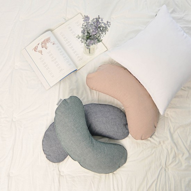 내추럴파우더 심플 운두베개 20x50 메밀 낮은베개 경추베개, 마이크로화이바솜, 그린, 1개