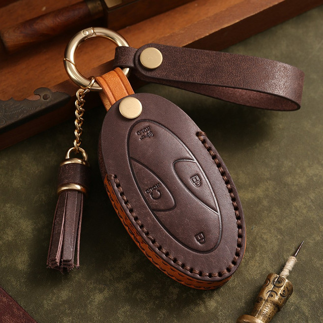 킹왕차 2025 팰리세이드 신형 키케이스 가죽 키홀더 용품, B.7버튼 브라운_팰리세이드LX3