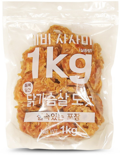 간식애진심 강아지 육포 오리고구마, 닭가슴살 도넛, 1kg, 1개