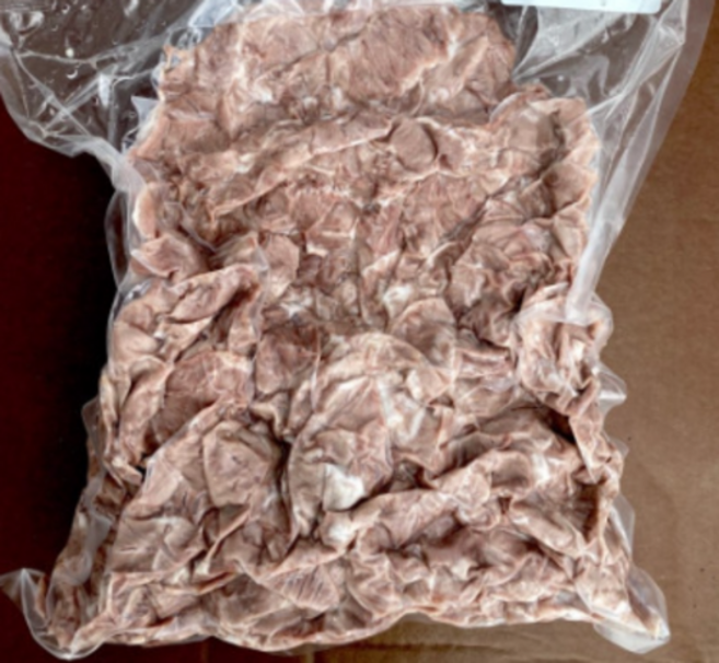 [미도푸드] 삶은 볼살 슬라이스 2KG 국밥용 볼살 돼지국밥 수육국밥, 1개