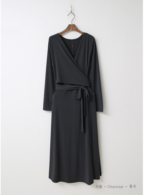 아이엠수 랑데뷰 긴팔 랩원피스