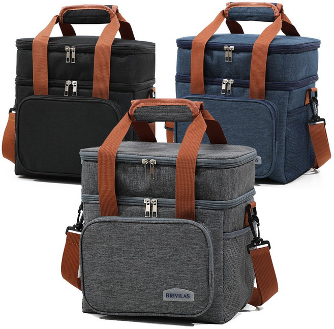 T-LB 듀얼템프 보온 보냉백 이층구조 휴대용 쿨러백 쿨러가방, 네이비, 1개, 네이비