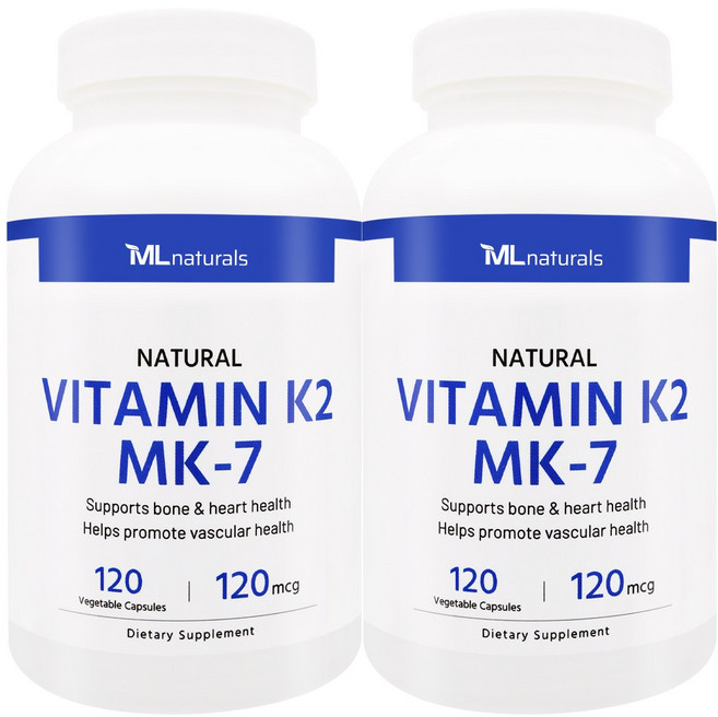 [미국빠른직구] 신제품 마이라이프 내추럴스 비타민 K2 120mcg (as MK-7) 120정, 2개