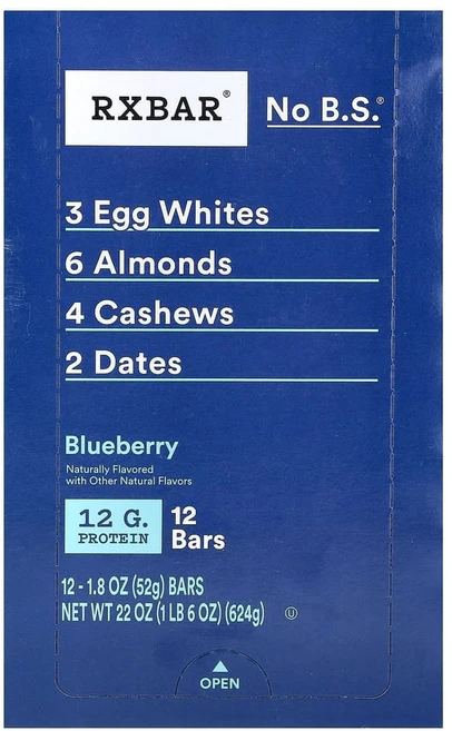 알엑스바 프로틴바 블루베리 바 12개 개당 52g(1.83oz), 624g, 1개, RXB00426 - 쿠팡