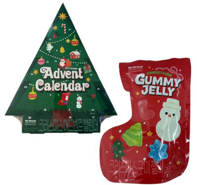 노브랜드 크리스마스 어드벤트 캘린더 + 구미젤리 세트, 1세트, 440g