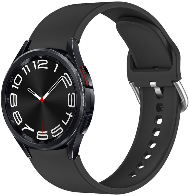 더조은셀러 갤럭시워치6 클래식 호환 시계줄 밴드 날개형 센토 스트랩 실리콘, 블랙, 1개