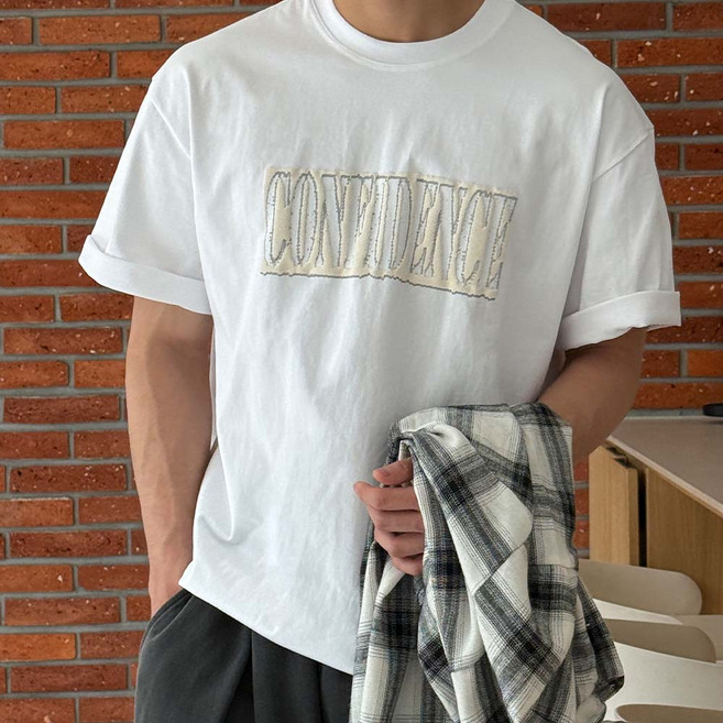 [빅사이즈 XL-4XL] 탄탄한 10수 컨피던스 발포 반팔티 남자 여름 데일리 캐주얼 코디
