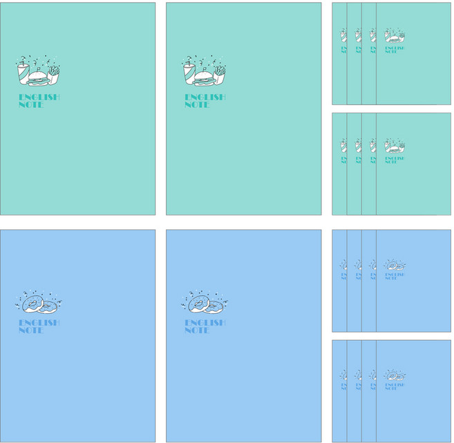 클라리온 중고노트 영어노트, 20권, 민트/블루
