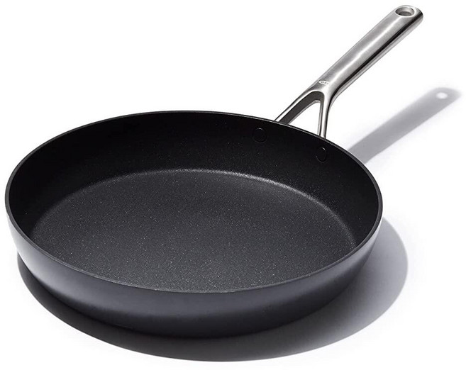OXO 프로페셔널 12인치 프라이팬 하드 아노다이징 세라믹 논스틱 조리기구 PFAS 프리 인덕션 스테인리스 스틸 손잡이 다이아몬드 코팅 식기 세척기 안전 오븐 블랙, 12 Frying Pan Skillet, Frying Pan Skillet, 1개