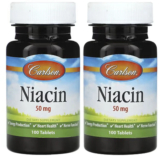 칼슨 니아신 50mg 100정, 2병 - 쿠팡
