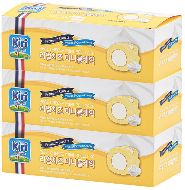 끼리 크림치즈 미니롤케익 5입 (3조각 x 5입) 375g 3개