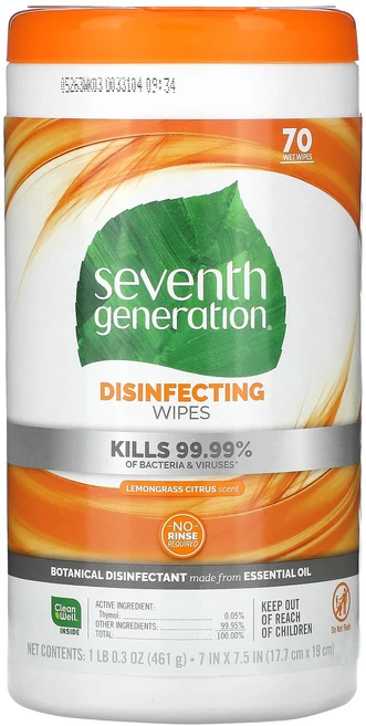 특별한효과 Seventh Generation 소독 티슈 레몬그라스 시트러스 물티슈 70매 461g(1lb 0.3oz) 곧일시품절됩니다, SeventhGeneration소독티슈레몬그라스시트러스, 1개 - 쿠팡