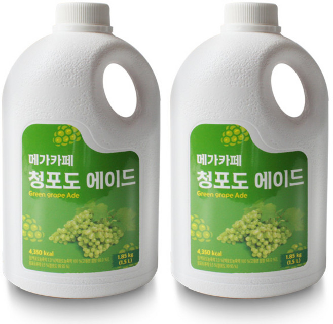 메가카페 청포도 에이드 1.85kg/1.5L 2개세트, 2개, 1.5L