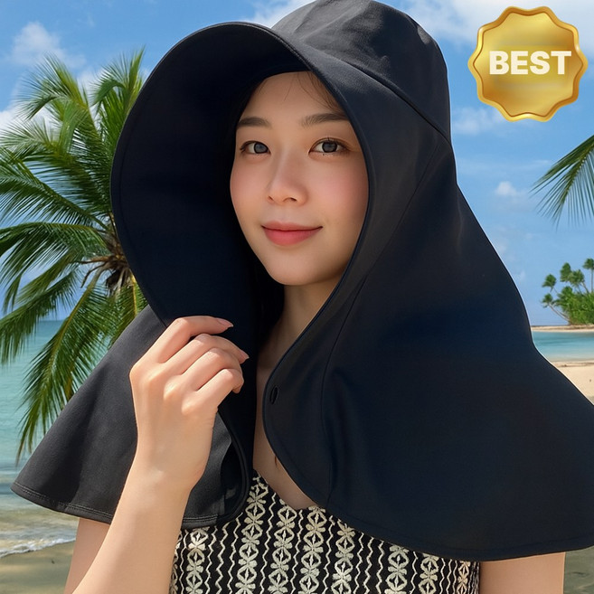 바모즈 썬캡 후드 자외선차단 햇빛가리개 여름필수템 어깨까지차단