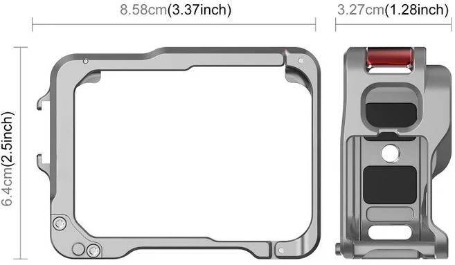 Insta360 Ace Pro 2 알루미늄 합금 금속 프레임 보호 케이스 카메라 케이지 마운트 확장형 어댑터, 01 검정색