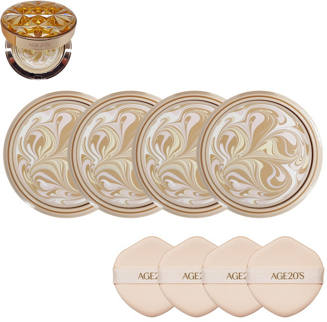 에이지투웨니스 에센스 커버 팩트 오로라 골드에디션 리필, 23호, 4개