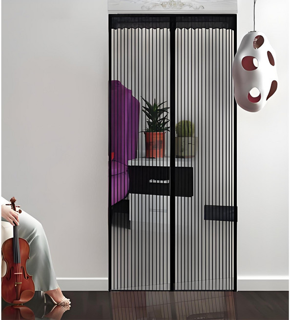 에보멜드 쉽게 찢어지지 않고 완전 모기 방지하는 현관문 자동 닫힘 틈없는 초강력 자석 방충망 너비90 100 110, 1세트