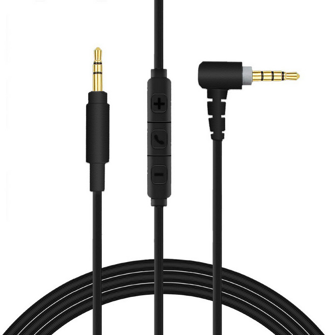 替换飞利浦SHP 9500 9600 Fidelio X2HR耳机线配件3.5音频线 线长120cm, 1個, 细线/黑色/带麦 线长120cm, 黑色, 细线/黑色/带麦 线长120cm