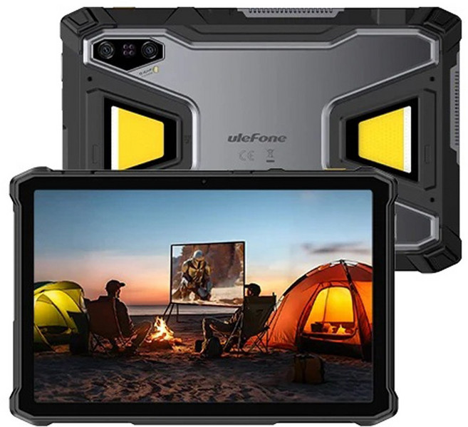 ulefone Armor Pad 5 Ultra 堅固型平板電腦 內建投影功能 雙LED燈 MediaTek Dimensity 7400X, 黑色, 512GB, WiFi