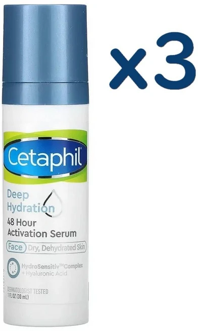 Cetaphil 세타필 딥 하이드레이션 48h 엑티비션 세럼 30ml 에센스/세럼, 3개 - 쿠팡