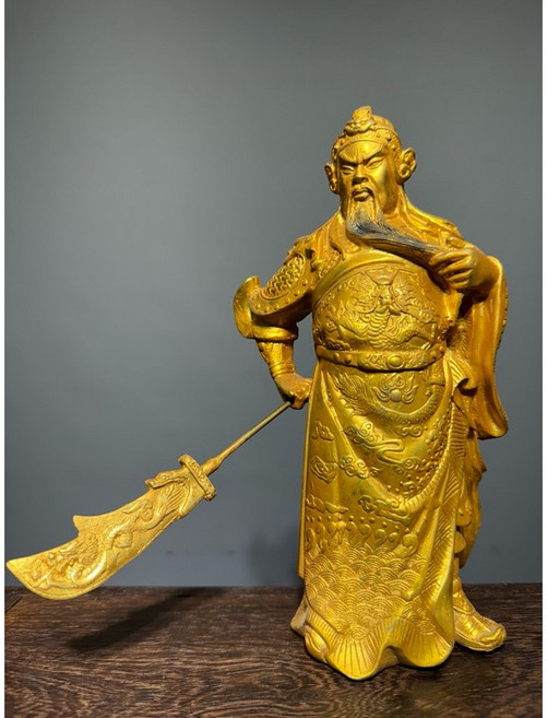 金身武將神像擺件 傳統工藝品, 金, 2個