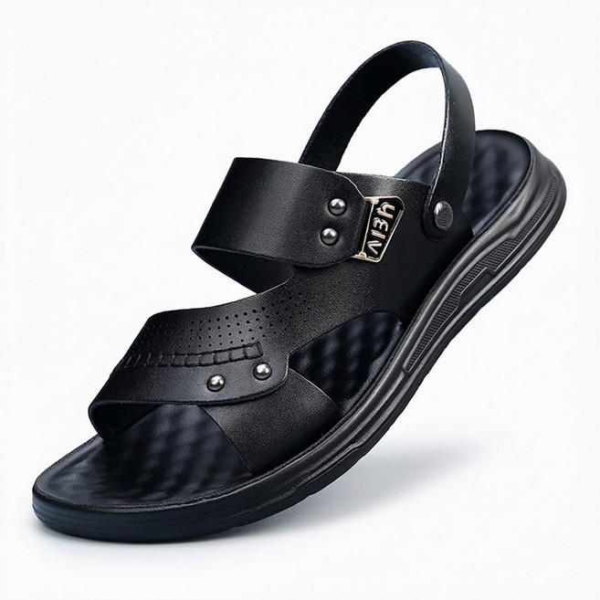 [ 보이앤맨 ] 남자 소가죽 샌들 신발 남성 편한 여름 캐주얼 슬리퍼 슈즈 (사이즈 : 240/245/250/255/260/265/270/275/280)