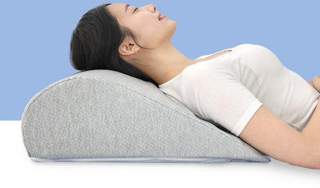(상체세우는 베개) 허리쿠션 역류방지 역류베개 식도염 베개 자세교정 요추 허리 역류 쿠션, 그레이, 1개