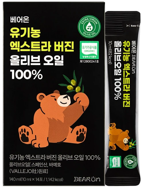 베어온 저산도 0.1 상위 1% 유기농 프리미엄 엑스트라버전 올리브오일 스틱 무방부제 무보존제, 1개, 140ml - 쿠팡