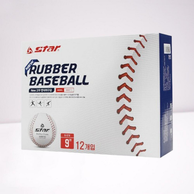이코리브 고무 연식 안전 유소년 야구공 12P 훈련용, 12개