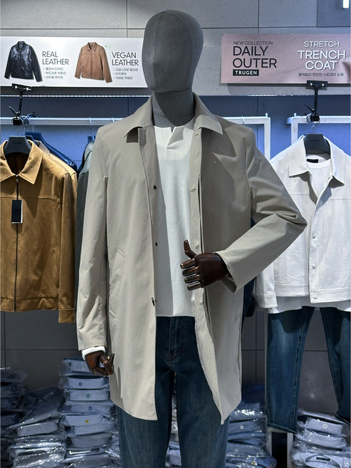 트루젠 베이지 비지니스 캐주얼 트렌치 코트 SI6613001051