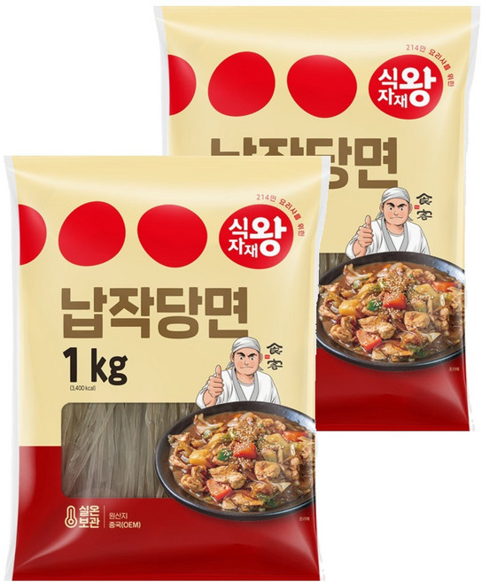 식자재왕 납작당면, 1kg, 2개