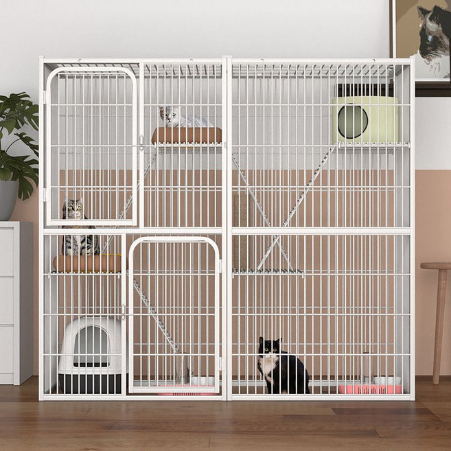 철제 고양이 집 켄넬 케이지 펜스 야외 철장, 대형 3층 71x54x100cm