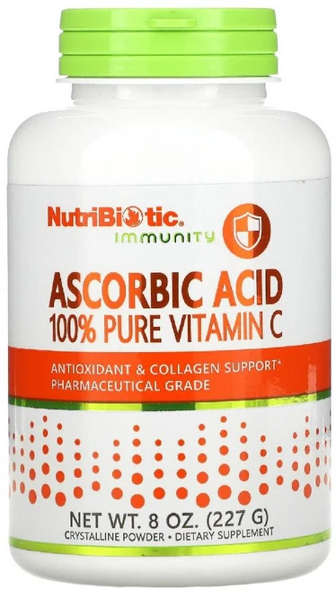 뉴트리바이오틱 면역 아스코빅애씨드 100프로 순수 비타민C 결정질 분말 8 oz(227g), 1개, 226g - 쿠팡
