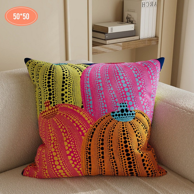 두리안나 호박 인테리어 쿠션 커버 양면 벨벳 소파 쿠션