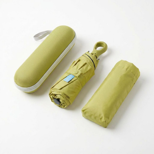 고리형 초미니 5단 양우산+보관파우치 접이식 우산 양산 겸용 우산 수동우산