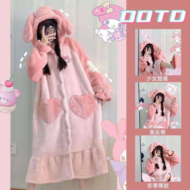法蘭絨卡通 秋冬加厚珊瑚絨居家服